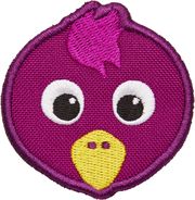 AFFENZAHN VELCRO BADGE BIRD (PURPLE)