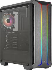 AEROCOOL CASE AEROCOOL SKYLINE ARGB WITH ARGB BACK FAN MIDI TOWER TEMPERED GLASS BLACK