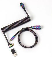 KEYCHRON ΚΑΛΩΔΙΟ KEYCHRON CAB-7 ΣΠΙΡΑΛ USB-C TO USB-C RAINBOW PLATED ANGLED BLACK 1.08M (CAB-7)