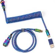 KEYCHRON ΚΑΛΩΔΙΟ KEYCHRON CAB-6 ΣΠΙΡΑΛ USB-C TO USB-C RAINBOW PLATED ANGLED BLUE 1.08M (CAB-6)