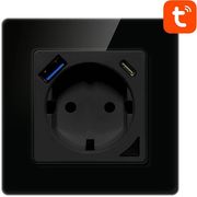 AVATTO N-WOT10-USB-B USB/USB-C TUYA WIRELESS SMART WALL SOCKET BLACK