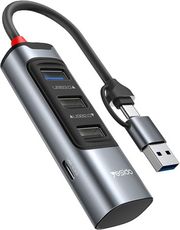 YESIDO HB19 USB / USB-C HUB 4IN1 GREY
