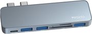 YESIDO HB10 USB-C HUB FOR APPLE MACBOOK PRO / AIR 6IN1 GREY