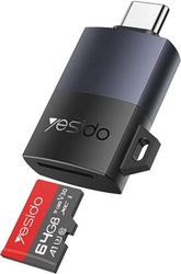 YESIDO GS37 USB-C CARD READER MICROSD BLACK
