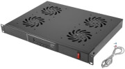 LANBERG 19'' FAN UNIT / VENTILATION PANEL WITH LCD 4 FANS + THERMOSTAT 230V BLACK