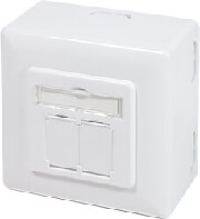 LOGILINK NP0124 OUTLET CAT.6A.WALL OUTLET BOX 2X RJ45 PURE WHITE