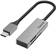 HAMA 200131 USB CARD READER, USB-C, USB 3.0, SD/MICROSD, ALU