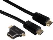 HAMA HAMA 122227 HIGH SPEED HDMI CABLE 1.5M + 2 HDMI ADAPTERS BLACK