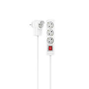 HAMA HAMA 223081 POWER STRIP, 3-WAY, SWITCH, ADDITIONAL SOCKET ON PLUG, 1.4 M WHITE