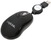 LOGILINK ID0016 OPTICAL NOTEBOOK MOUSE USB WITH RETRACTABLE CABLE 800DPI BLACK
