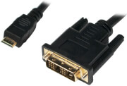 LOGILINK CHM002 MINI HDMI TO DVI-D CABLE M/M 1.0M BLACK φωτογραφία