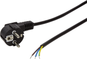 LOGILINK LOGILINK CP135 POWER CORD SCHUKO PLUG 90° (CEE 7/7) TO OPEN WIRE WITH CRIMP BARRE 1.5M BLACK