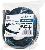 LOGILINK KAB0049 CABLE FLEXWRAP WITH ZIPPER 50MM 2M BLACK