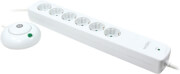 LOGILINK LOGILINK LPS204 6-WAY OUTLET STRIP 6X SCHUKO SOCKETS WITH FOOTSWITCH 1.4M WHITE