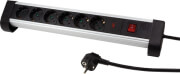 LOGILINK LOGILINK LPS215 TABLE OUTLET STRIP 6X SCHUKO SOCKETS WITH SWITCH/CHILD PROTECTION 1.4M ALUMINIUM