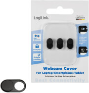 `LOGILINK AA0111 WEBCAM COVER FOR LAPTOP, SMARTPHONE UND TABLET PCS 3PCS SET BLACK φωτογραφία