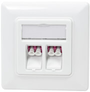 LOGILINK NK4024 KEYSTONE FACE PLATE WITH 2 LC-DUPLEX ADAPTERS WHITE