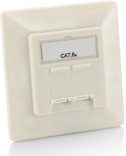 EQUIP EQUIP 125772 GERMAN FACE PLATE CAT.6A FLUSH MOUNTED BOX PURE WHITE