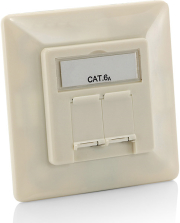 EQUIP EQUIP 125775 GERMAN FACE PLATE CAT.6A FLUSH MOUNTED BOX PEARL WHITE