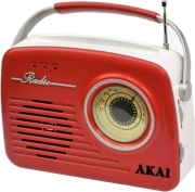 AKAI AKAI APR-11R RETRO RADIO WITH USB/SD AND AUX RED