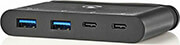 NEDIS NEDIS TCARF230BK COMPUTER HUB USB TYPE-C 2X USB-C / 2X USB 3.0 (5G) POWER DELIVERY 100W BLACK