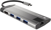 NATEC NATEC NMP-1690 FOWLER PLUS HUB USB 3.0 3X HDMI USB-C PD RJ45 SD MICRO MULTIPORT ADAPTER 8IN1