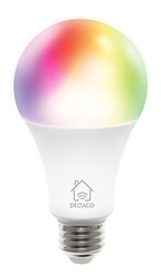 DELTACO DELTACO SH-LE27RGB SMART HOME RGB ΛΑΜΠΑ LED E27 WIFI 9W 16MIL COLORS RGB