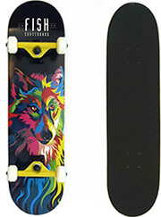 FISH SKATEBOARDS SKATEBOARD 31'' WOLF CHINESE MAPLE