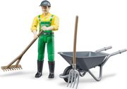 BRUDER FARMER FIGURE SET WITH ACCESSORIES