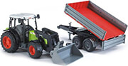 BRUDER BRUDER CLAAS NECTIS 267 F WITH FRONT LOADER AND SIDE TRAILER