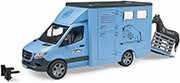 BRUDER MB SPRINTER ANIMAL TRANSPORTER WITH HORSE (BLUE)