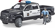 BRUDER RAM 2500 POLICE PICKUP (BLACK/WHITE, INCL. POLICE OFFICER)