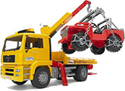 BRUDER MAN TGA TOW TRUCK WITH OFF-ROAD VEHICLE (WITHOUT LIGHT AND SOUND MODULE)