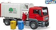 BRUDER MAN TGS SIDE LOADER GARBAGE TRUCK