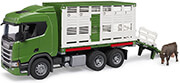 BRUDER SCANIA SUPER 560R ANIMAL TRANSPORT TRUCK (INCL. 1 CATTLE)