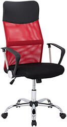 ΚΑΡΕΚΛΑ ΓΡΑΦΕΙΟΥ CABLE HM1000.07 ΜΑΥΡΟ ΚΟΚΚΙΝΟ MESH ΠΟΔΙ ΧΡΩΜΙΟΥ