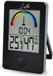 LIFE LIFE WES-100 DIGITAL INDOOR THERMOMETER AND HYGROMETER WITH CLOCK BLACK