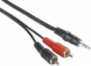 HAMA 205107 AUDIO CONNECTING CABLE 2 RCA MALE PLUGS - 3.5 MM MALE PLUG STEREO 5 M