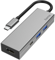 HAMA 200107 USB-C HUB MULTIPORT 4 PORTS 2 X USB-A USB-C HDMI SILVER