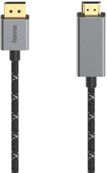 HAMA 200506 VIDEO CABLE DISPLAYPORT PLUG - HDMI PLUG ULTRA-HD 4K@60 HZ ALU 1.50 M