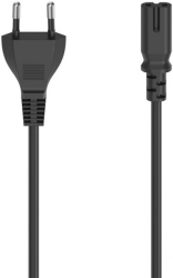 HAMA 200732 MAINS CABLE, EURO PLUG - 2-PIN SOCKET (DOUBLE GROOVE), 1.5 M