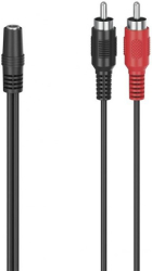 HAMA HAMA 205186 AUDIO ADAPTER 2 RCA MALE PLUGS - 3.5 MM FEMALE JACK STEREO 0,1 M