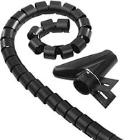 HAMA HAMA 220998 FLEXIBLE SPIRAL CABLE CONDUIT, UNIVERSAL, 25 MM, 2 M, BLACK