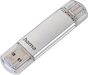 HAMA 124162 C-LAETA USB FLASH DRIVE, TYPE-C USB 3.1/USB 3.0, 32 GB, 40 MB/S, SILVER