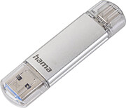 HAMA 181073 C-LAETA USB STICK, USB-C USB 3.1/3.0, 128GB, 40 MB/S, SILVER