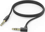 HAMA 201528 AUX CABLE, 3.5 MM JACK - 3.5 MM JACK, 90&DEG; ANGLED PLUG, 1.0 M, BLACK