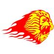 windowsticker lion 001 yellow red photo windowsticker lion 001 yellow red photo