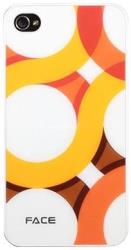 NORTONLINE HARD FACE CASE APPLE IPHONE 4/4S CIRCLE WHITE - ORANGE PLASTIC