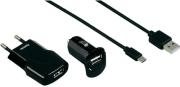 HAMA 102005 PICCO CHARGING SET FOR MICRO USB / UNIVERSAL BLACK