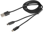 EXTREME MEDIA EXTREME MEDIA NKA-1208 2IN1 MICRO USB - LIGHTNING CHARGE/SYNCE USB CABLE 1M